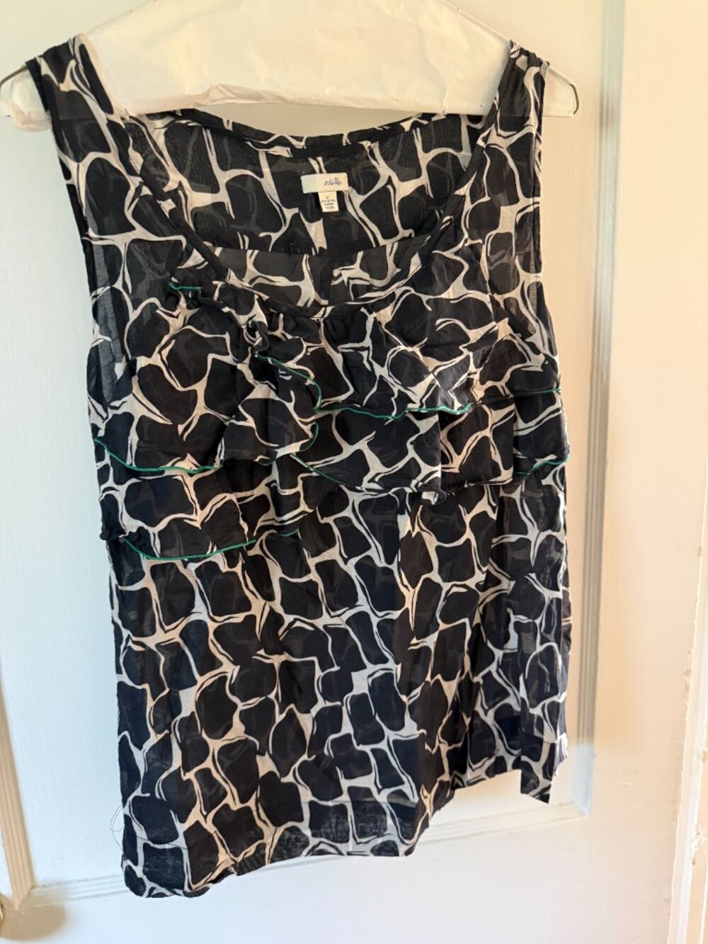 Odile Black and White Sleeveless Top Size 8